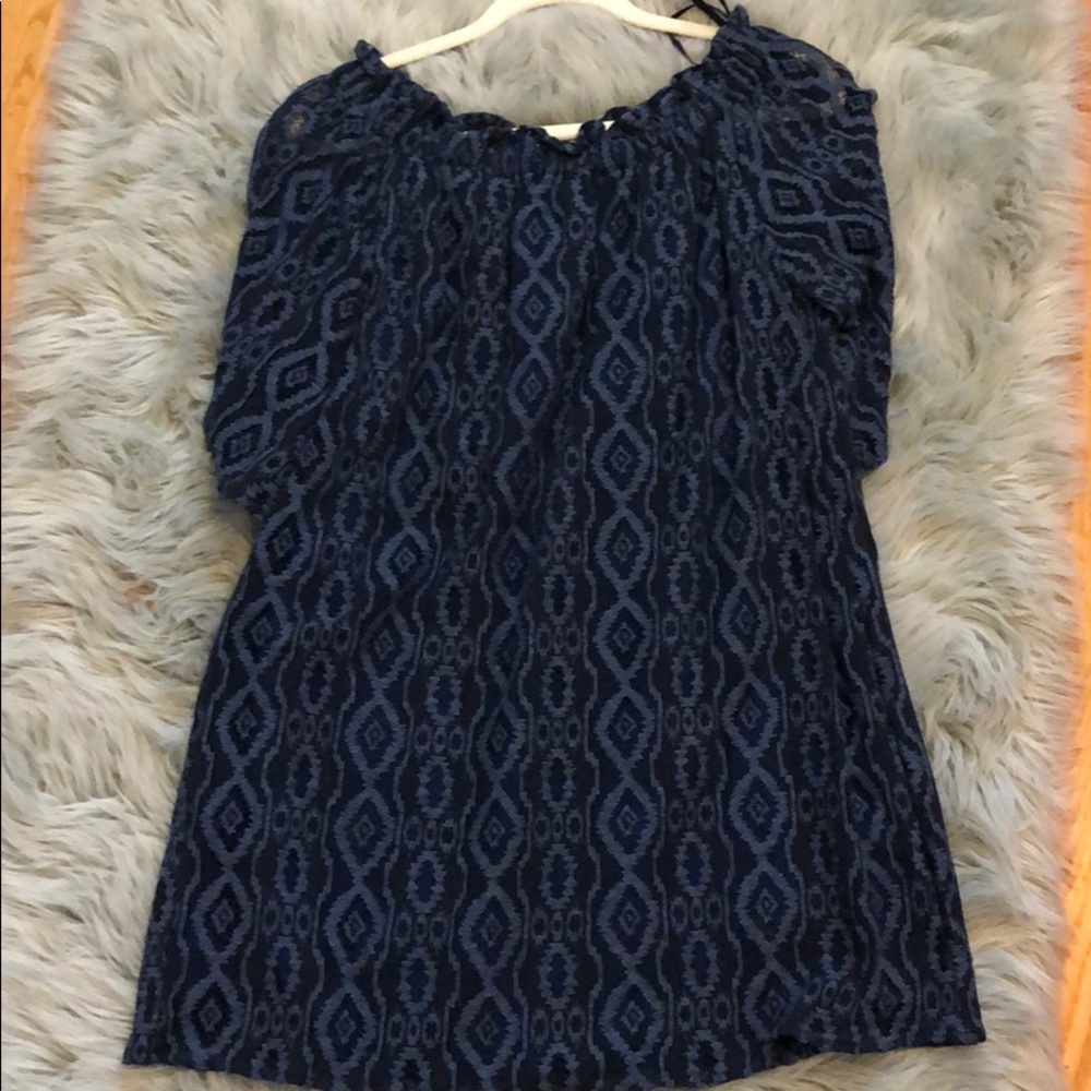 Blue off the shoulder dress